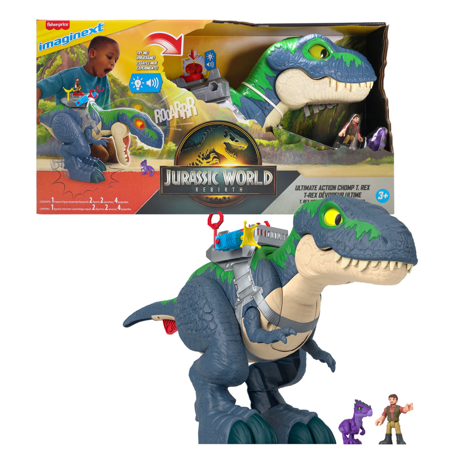 Fisher-Price Light Imaginext Jurassic World Rebirth Ultimate Action Chomp T. Rex