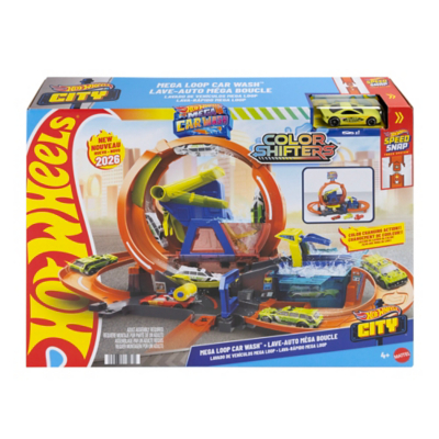 Hot Wheels City Mega Loop Car Wash Playset