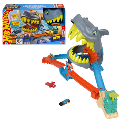Hot Wheels City Shark Chomp Beach Racetrack