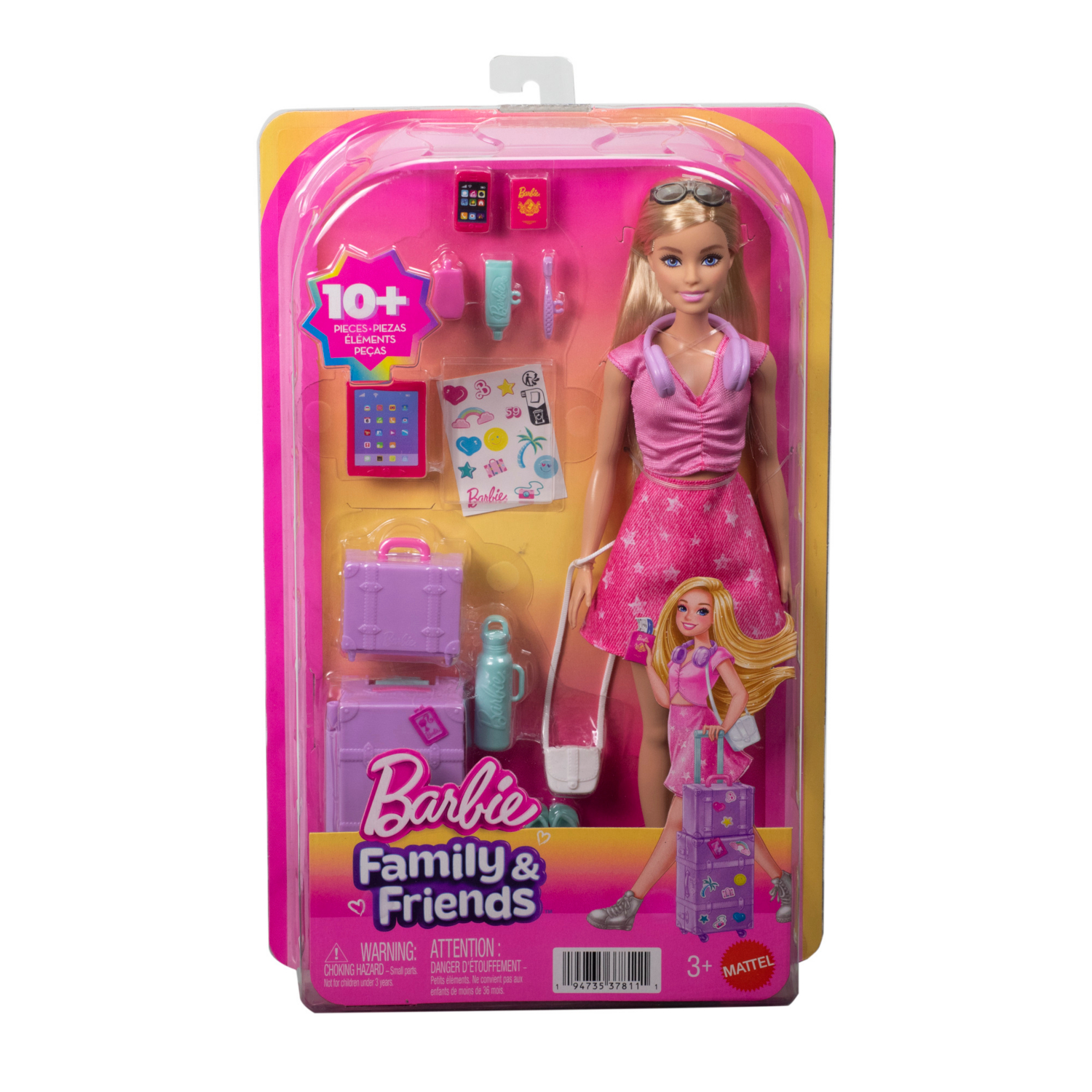 Joom Baysidehonpo Pink Barbie Exciting Trip Barbie Doll With Suitcase Pretend Ages Jmj47 Set & Accessories, Dress-Up Doll, Play, 3+, - Image 3