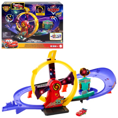 MATTEL Disney & Pixar Cars Race To Celebrate: Lightning McQueen Celebration Raceway Playset & Toy Car