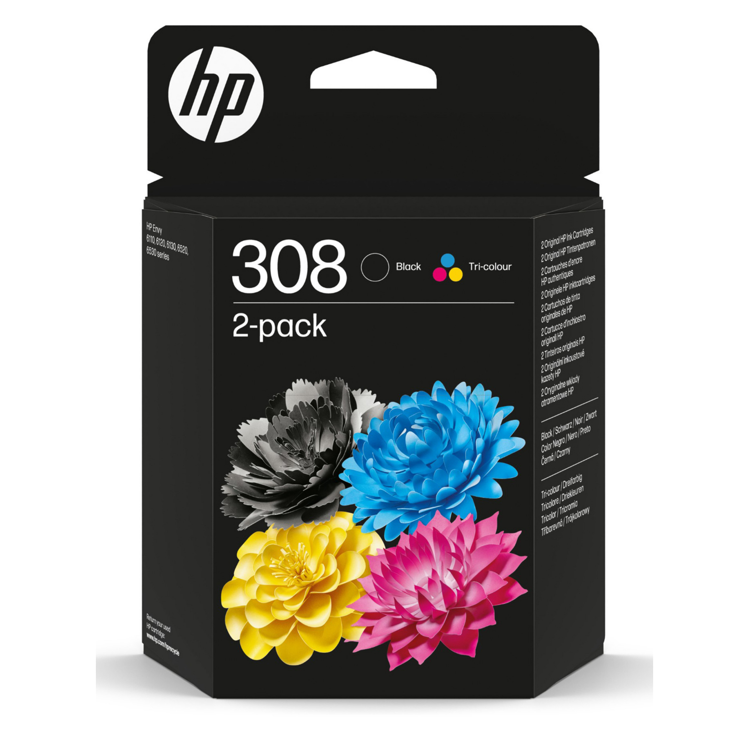 HP 308 Original Ink Cartridge BlackTri-color Combo 6L6S6UE HP6L6S6UE - Image 5