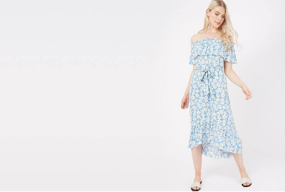 bardot romance frill dress