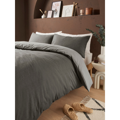 George Reversible Textured Duvet Set - Black