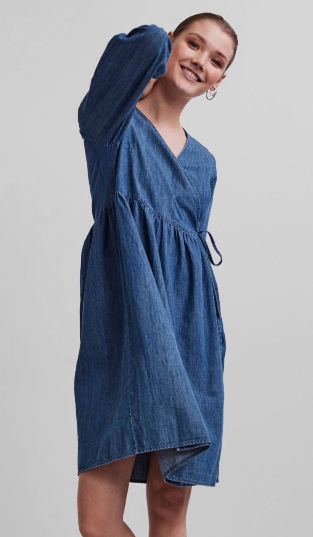 Coloured 2024 denim dress