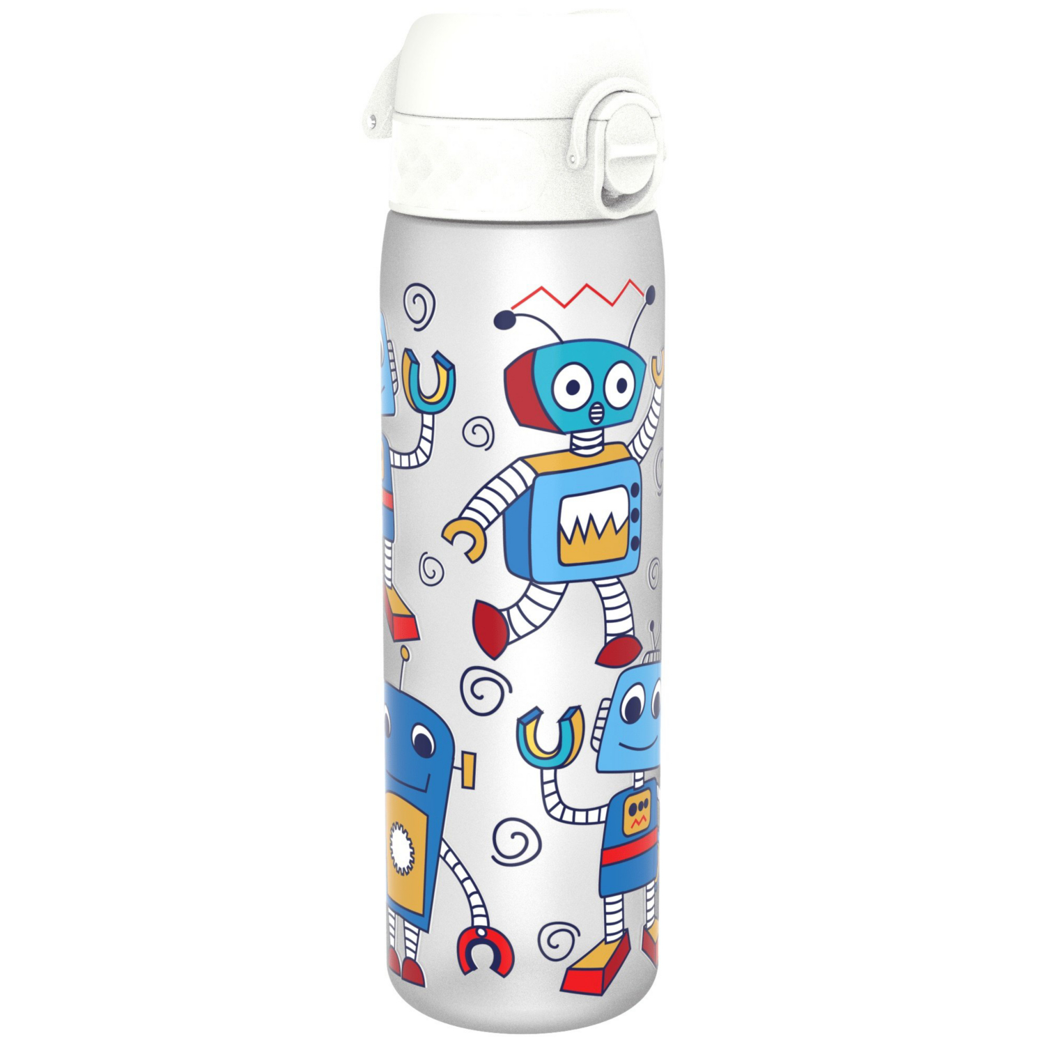 George White Ion8 Robots Leakproof Bpa Free 500Ml Water Bottle