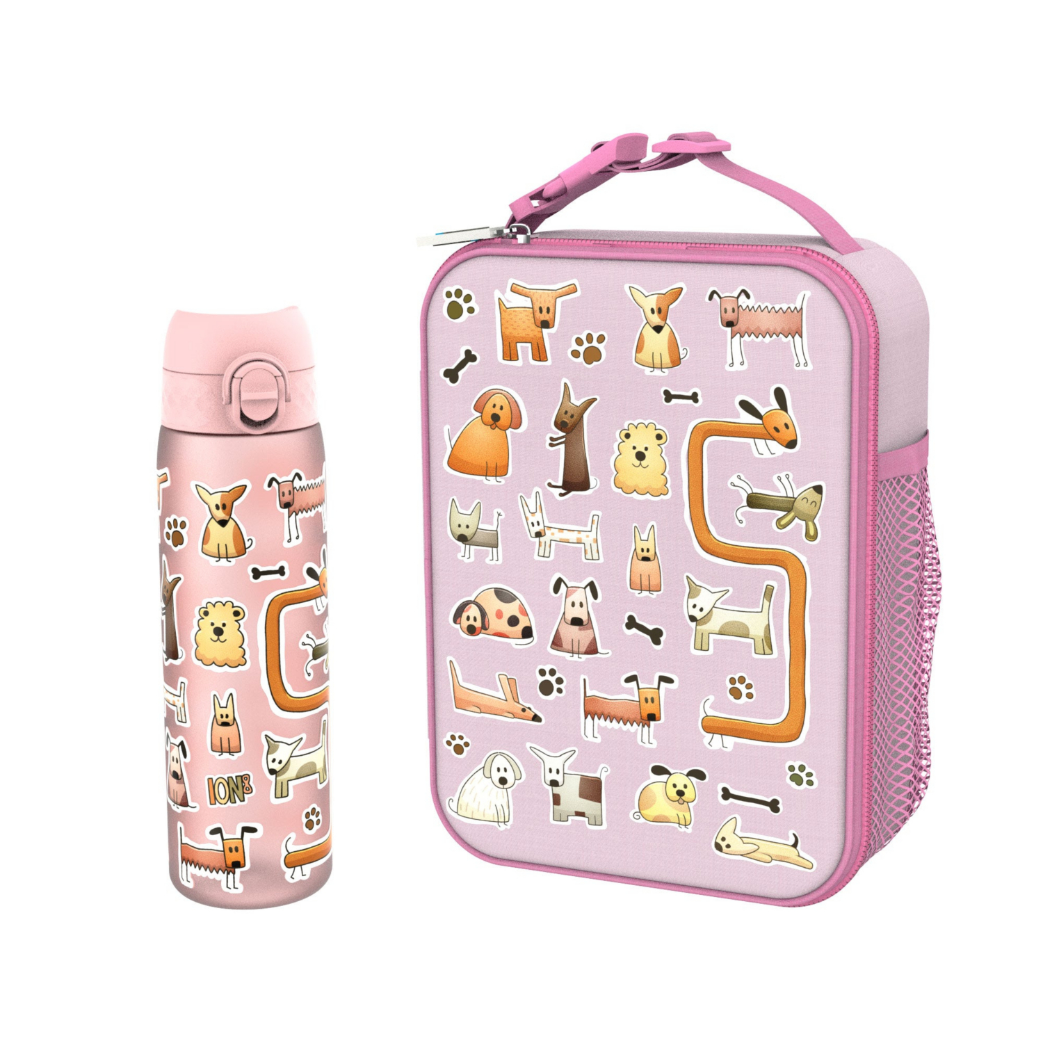 George Pink Ion8 Dogs Leakproof Water Bottle & Lunch Bag
