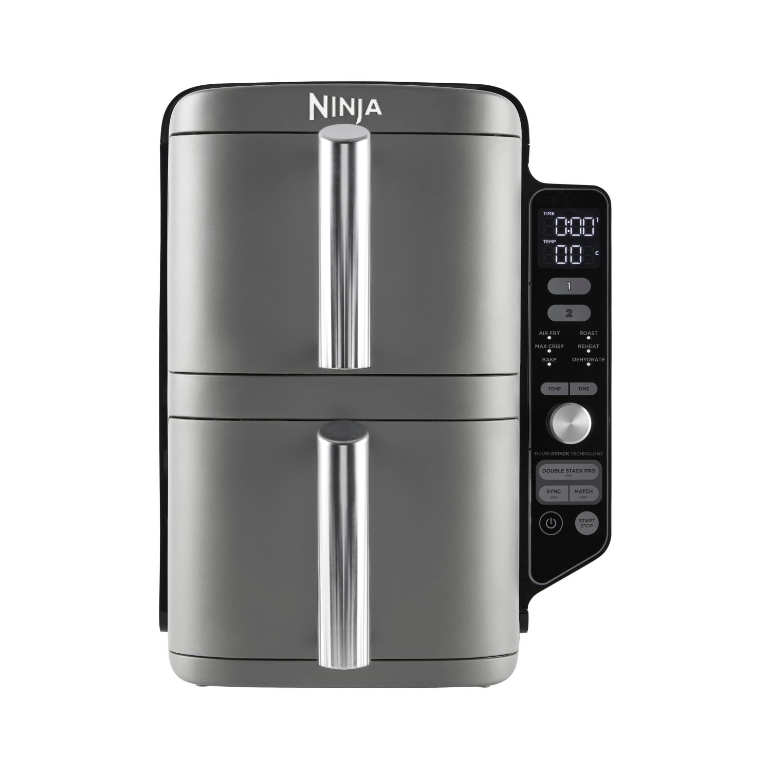 George Black Ninja Double Stack Xl 2-Drawer Air Fryer 9.5L Sl400uk