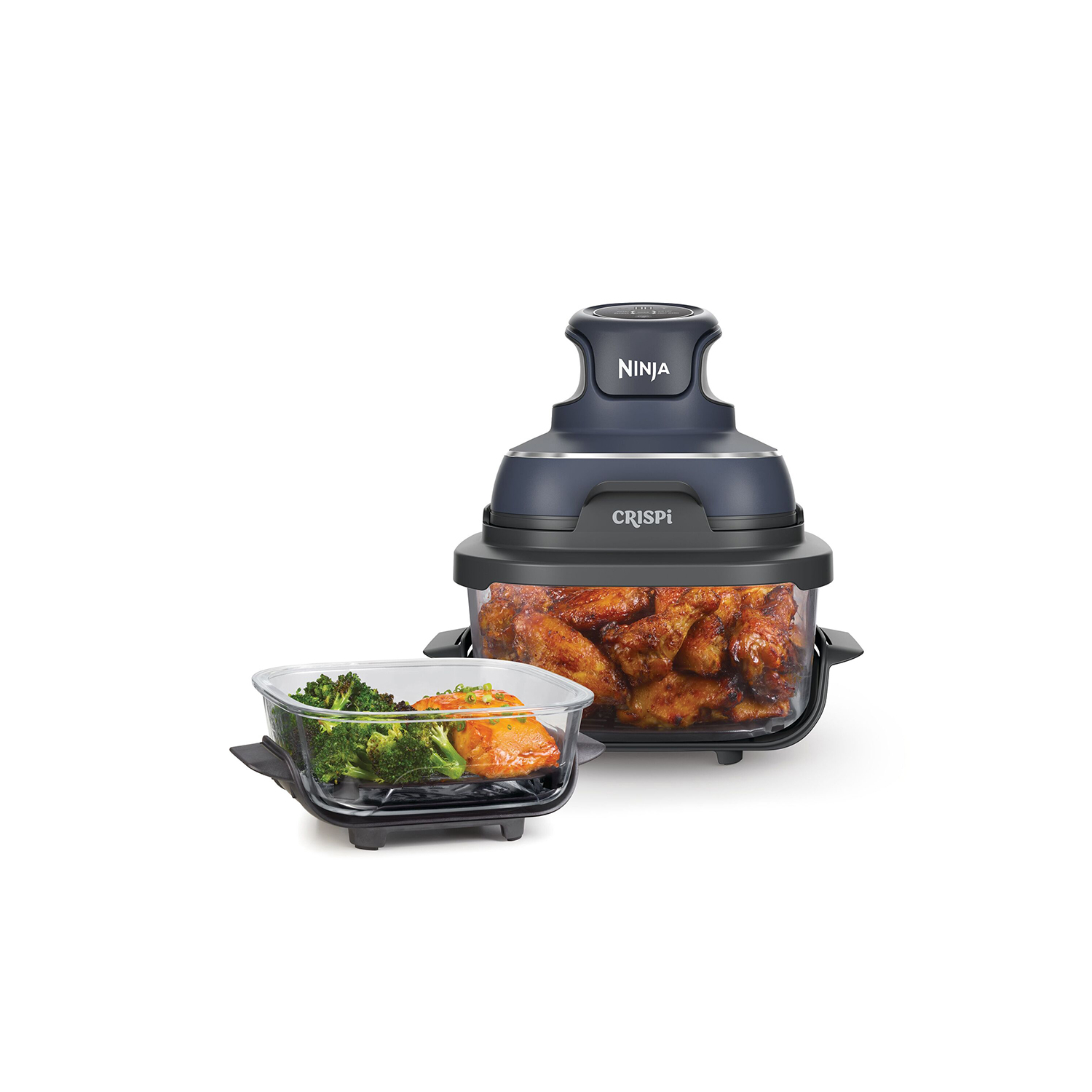 Ninja CRISPi 3.8L 4-in-1 Glass Air Fryer, Cyberspace Blue, FN101UKGY | Air Fry, Roast, Keep Warm and Recrisp, Compact Design, Make up to 6 Portions, 2x Removable Glass Containers & Lids. 1700W. - Image 19
