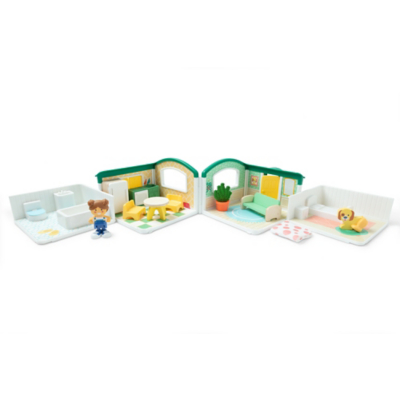 Melissa & Doug Cheery Lane House, Modular Doll House Play Set with 2 Posable Wooden Toy Figures
