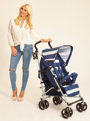 billie faiers blue stripe stroller