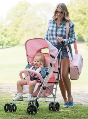 my babiie pink stripe stroller