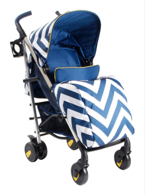 My Babiie MB51 Blue Chevron Stroller Baby at ASDA