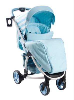 light blue pram