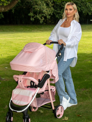 billie faiers mb30 pink stripes pushchair