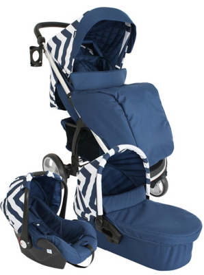 my babiie blue chevron travel system