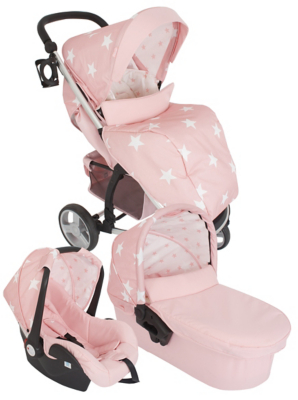 my babiie pink star pushchair