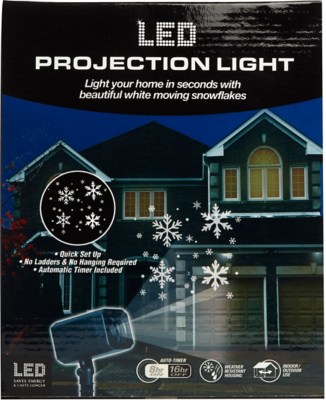 EZ Illuminations Christmas Motion Snow LED Projection Light Christmas