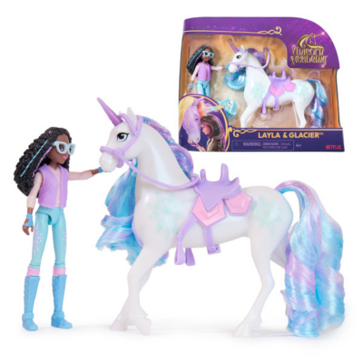 George Baby Pink Unicorn Academy Doll Layla & Glacier Small