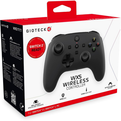 Gioteck WX5+ Wireless Controller Black Nintendo Switch 2 Compatible