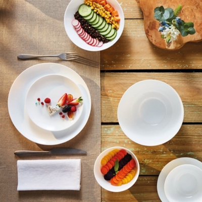 LUMINARC Diwali Servierplatte Oval - Weißes Hartglas 33x25x3,1cm