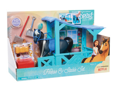 spirit riding free horse and stable set
