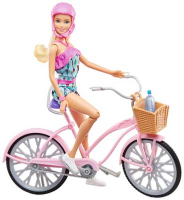 barbie glam bike and doll