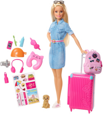 barbie travel doll asda