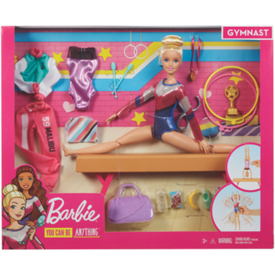 barbie doll gymnastics set