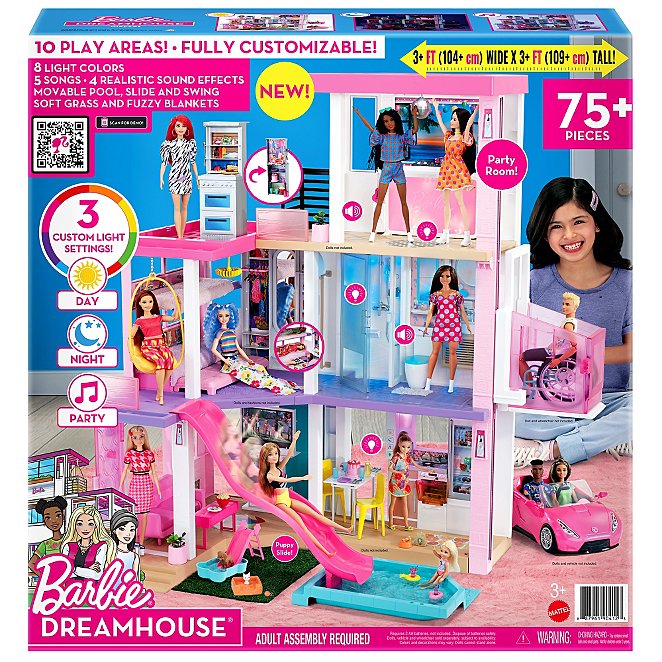 Accessory Pieces Perfect Gift for Girls.. NEW Barbie DreamHouse Playset with 70 