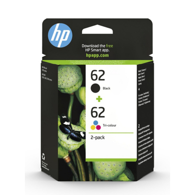 Original HP 62 Black,Cyan, Magenta, Yellow Multipack of Ink Cartridges (N9J71AE) - HP ENVY Series Ink Cartridges - HP ENVY 5540 e-All-in-One Ink Cartridges