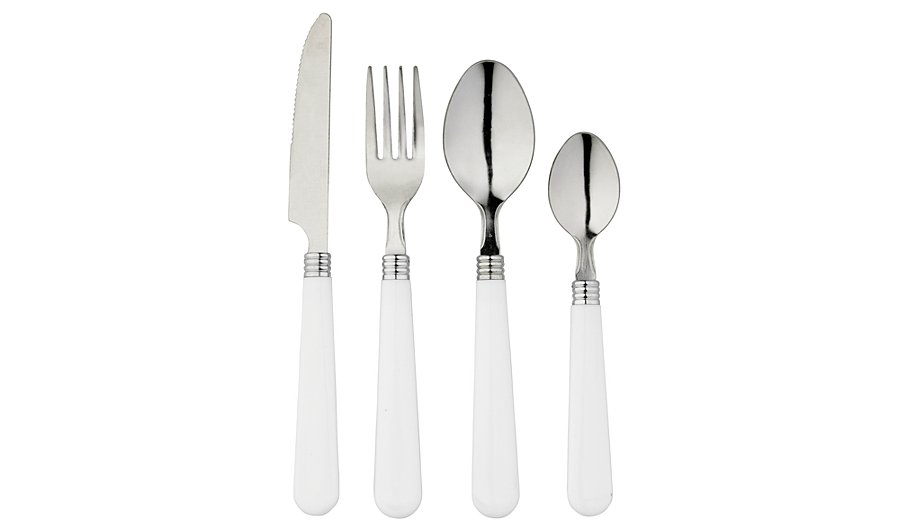 George Home White Cutlery Set 40 Piece | Cutlery | George at ASDA