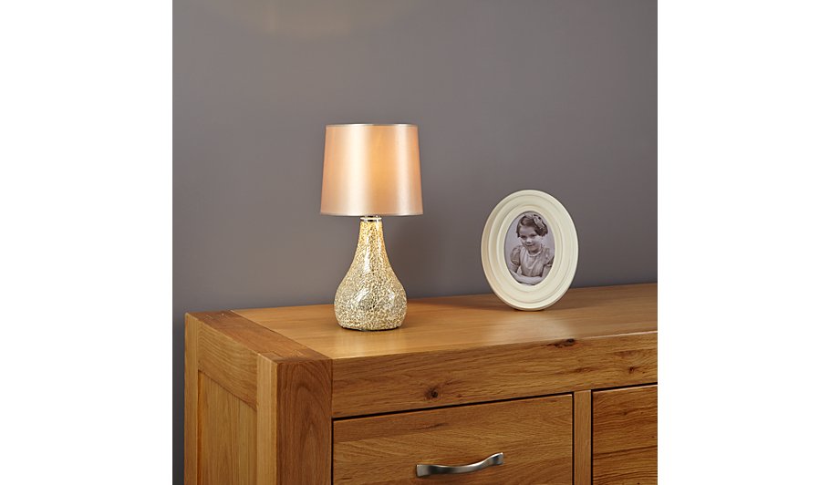 George Home Small Champagne Mosaic Table Lamp | Lighting | George at ASDA