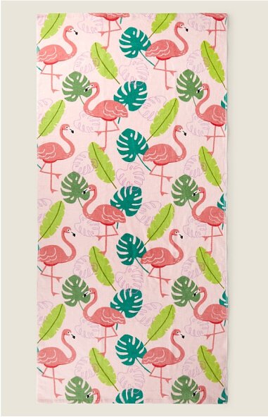 Pink Flamingo Printed Beach Towel