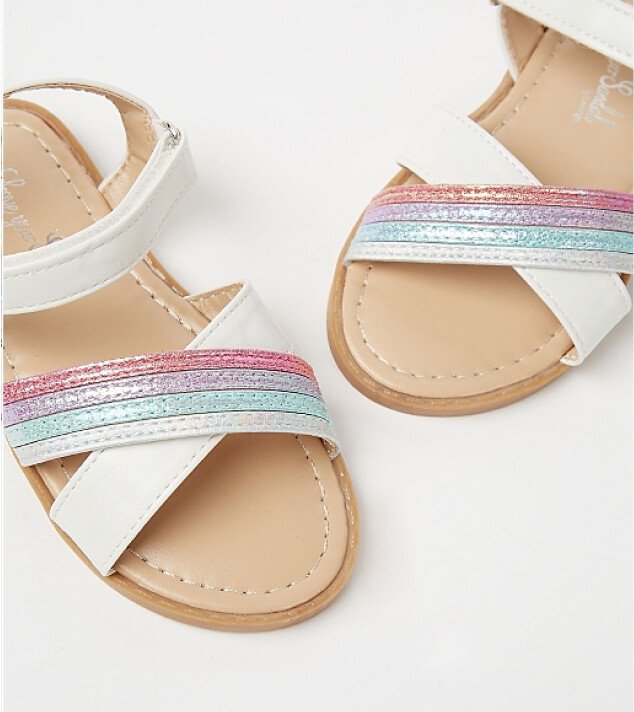 Rainbow Cross Over Strap Sandals