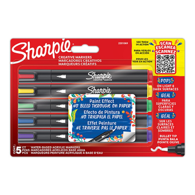 Sharpie Creative Marker Acrylic Paint Pens Bullet Tip 5 Pack School