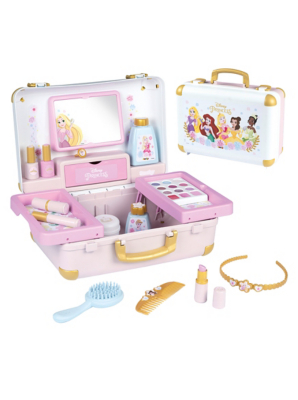 open lace back dress Qaba Kids Vanity Set With Self Opening Magic Mirror, Princess Makeup V
