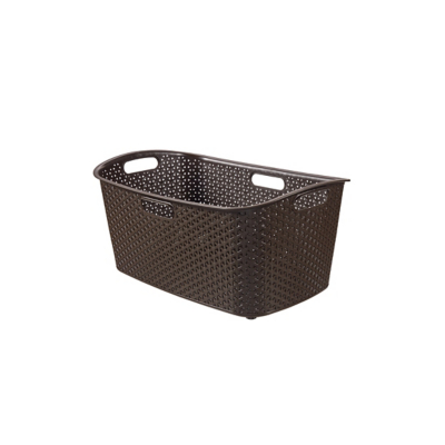 George Dark/Grey Curver My Style Laundry Resin Storage Basket Dark Grey Litre Size 47