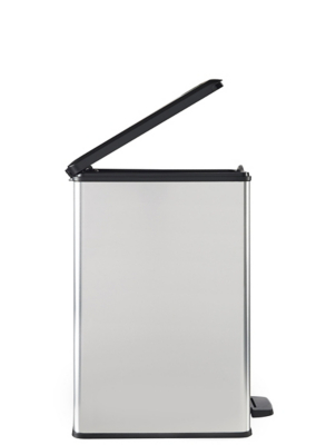 Curver Metal Effect Pedal Touch Slim Deco Bin Silver 40 Litre Home at ASDA