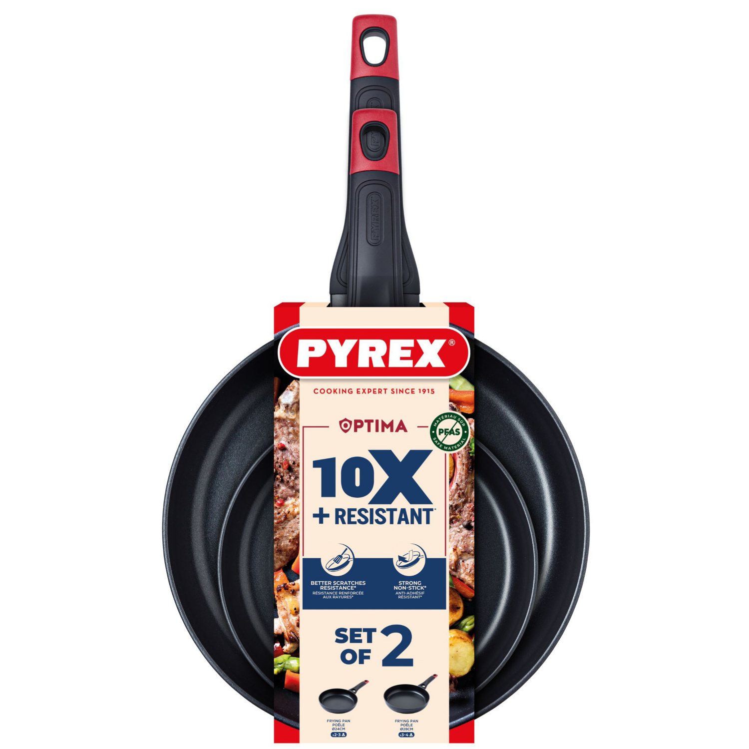 Pyrex Frying Pan Set 20/26Cm 2Pc
