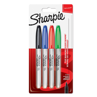 Sharpie Permanent Markers 4 Pack School at ASDA