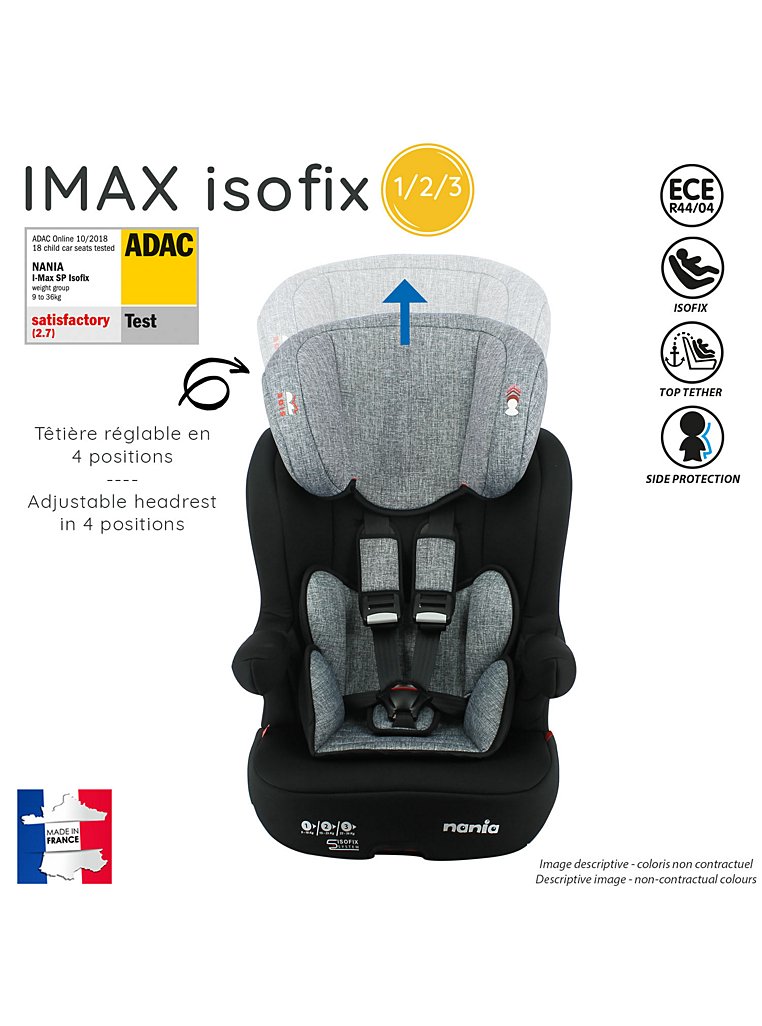 Siège auto isofix IMAX - Groupe 1/2/3 (9-36Kg) - Nania Luxe
