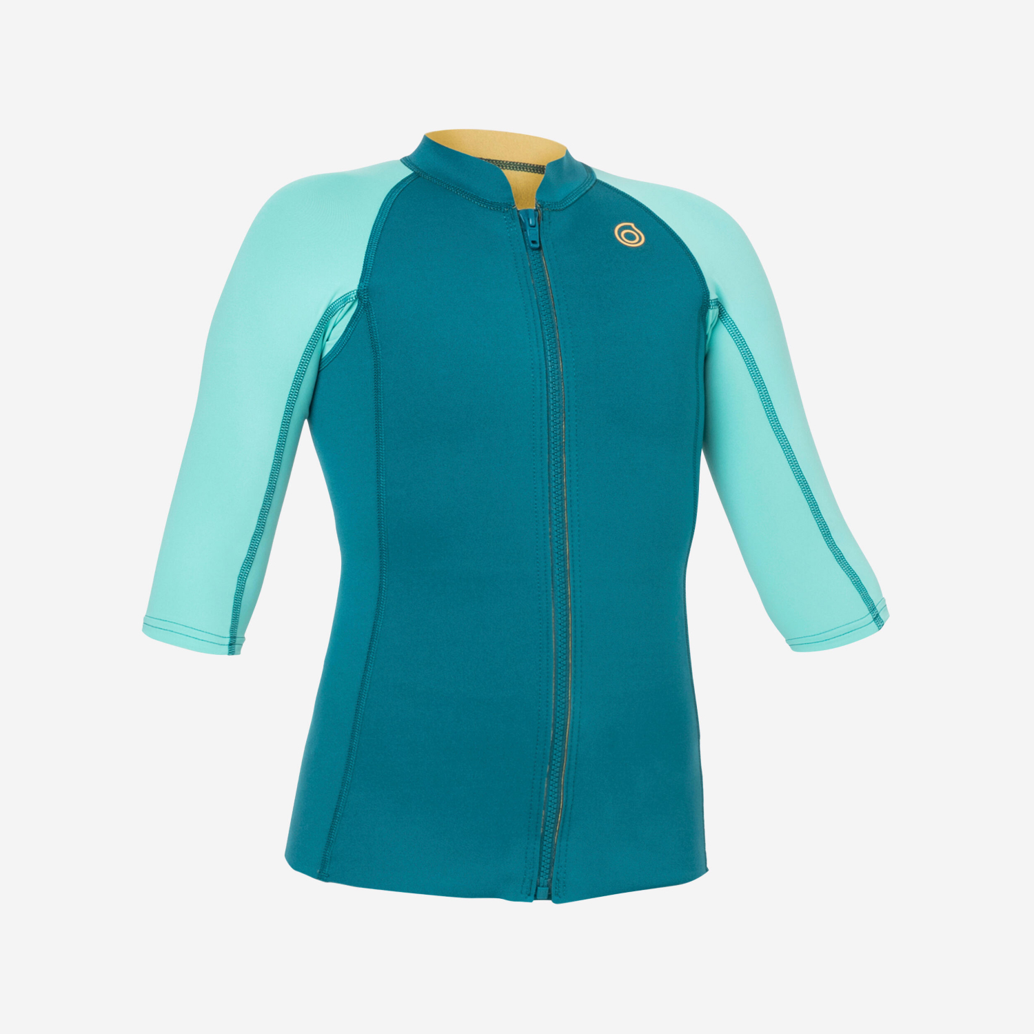 Cat Turquoise Decathlon Kids Anti-Uv Short-Sleeved 1.5 Mm Neoprene Top