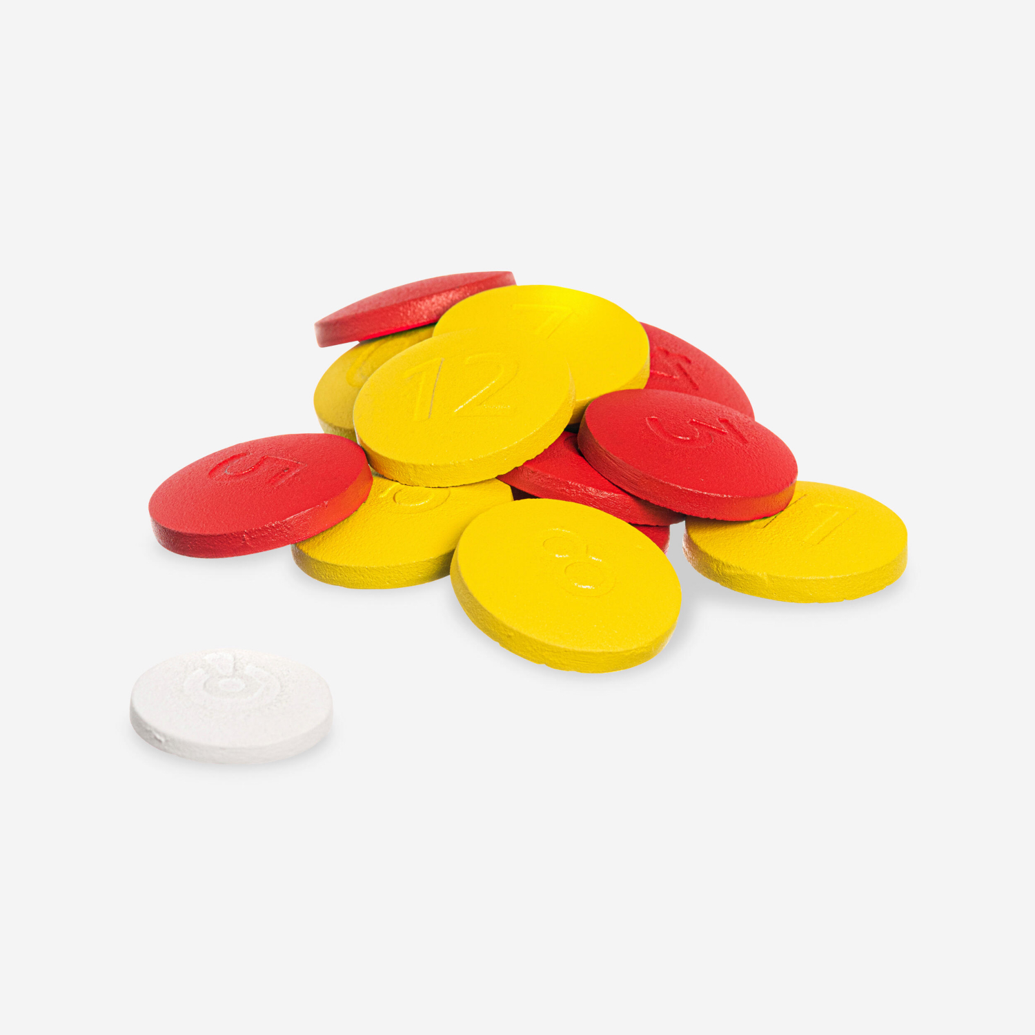 Cat Multi Decathlon Coloured Set Of 12 Cast Iron Discs