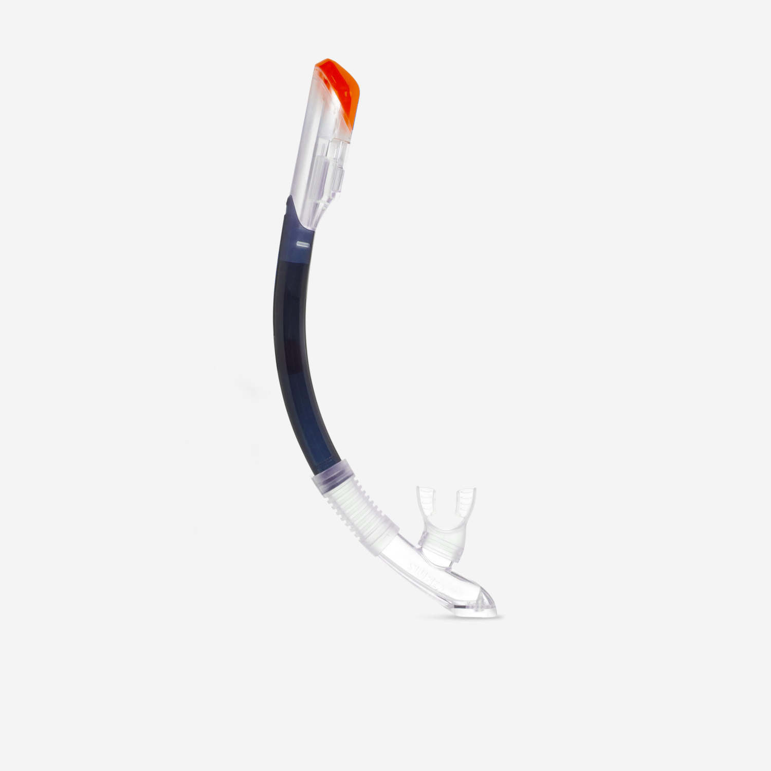Cat Blue Decathlon Dry Diving Snorkel With Drytop Valve System - Grey