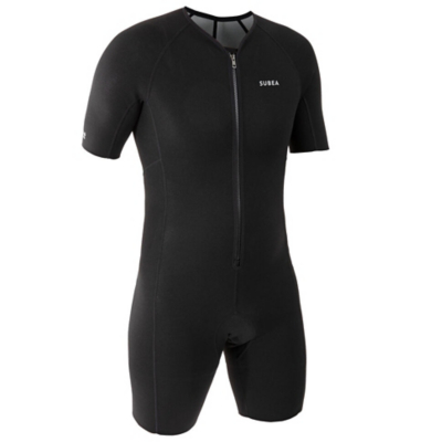 George Decathlon Scd Scuba Diving Shorty Undersuit 1mm Black/Grey - Black