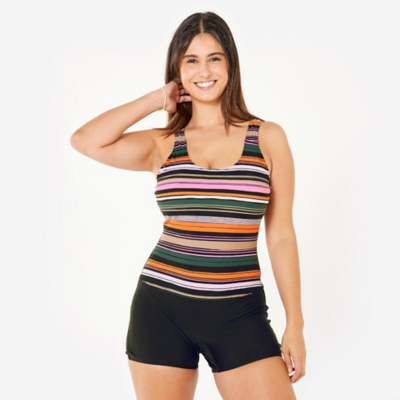 George Decathlon Womens Swimming 1-Piece Swimming Shorty Swimsuit - Multi