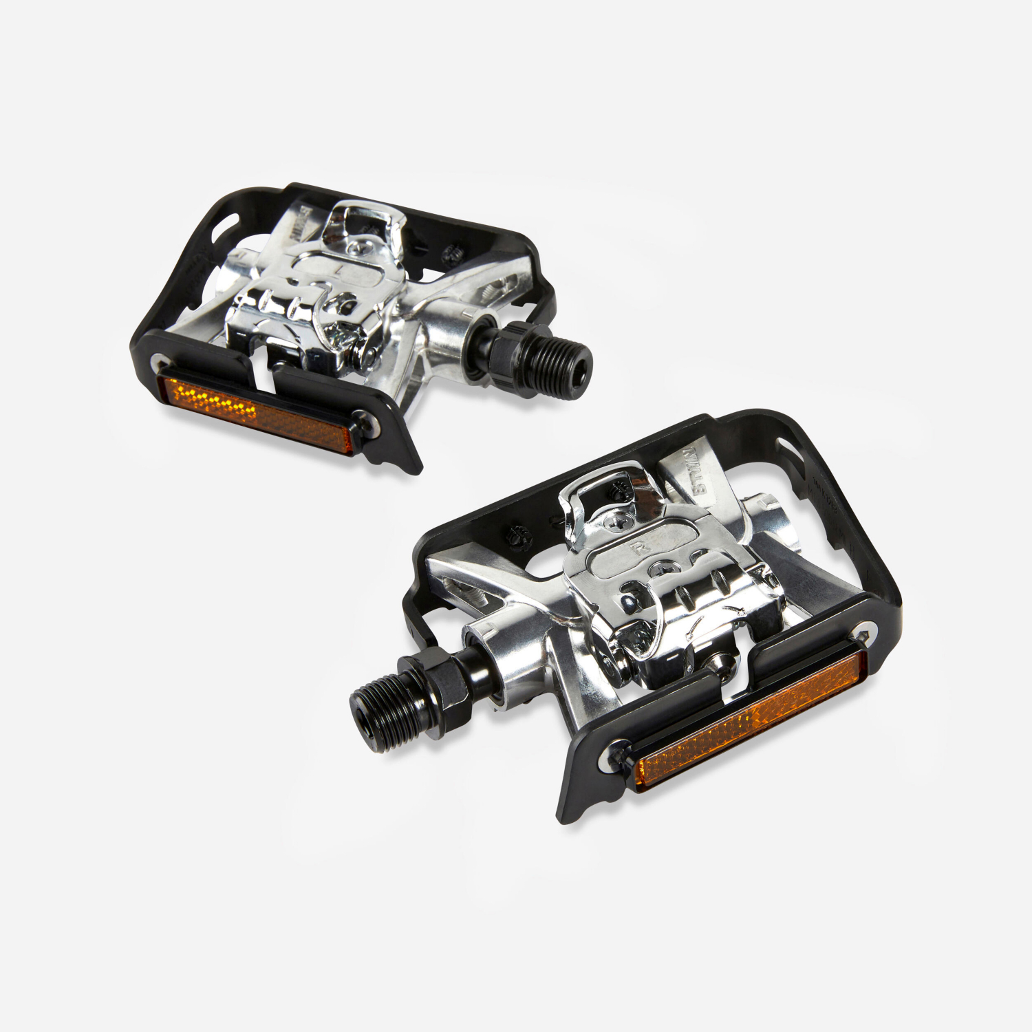 Cat Black Decathlon Clipless Aluminium Mountain Bike Pedals