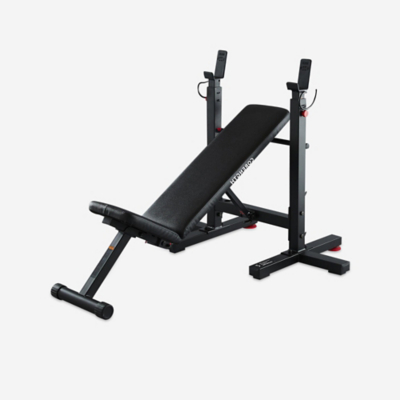 Decathlon Tiltable Weights Bench with Collapsible Pegs - Bench Press Fold