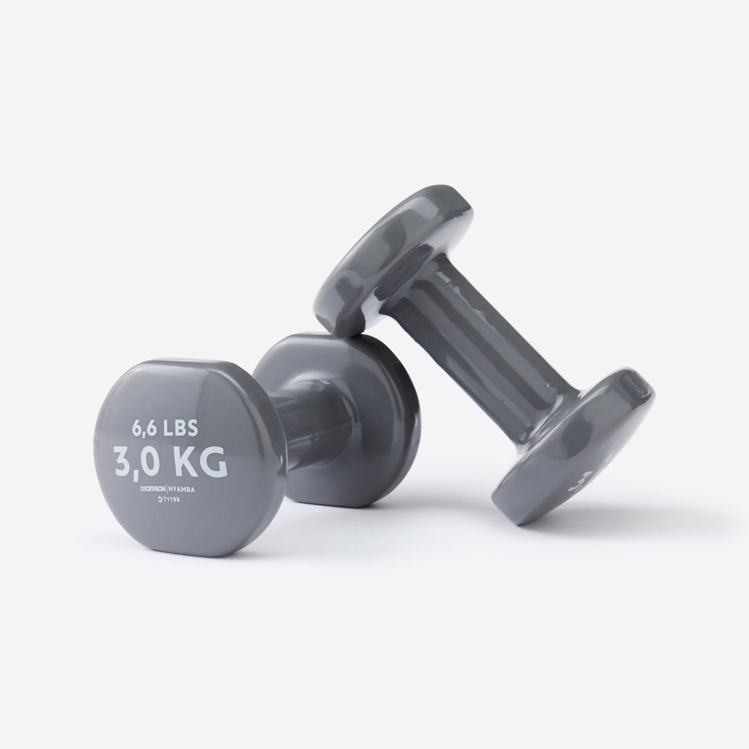 Bell Grey Decathlon 3 Kg Fitness Dumbbells Twin-Pack